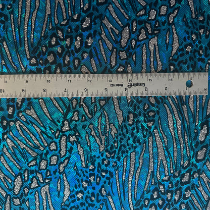 Cheetah Metallic Flocking Hologram Glitter Fabric in Nylon Spandex | Spandex Palace