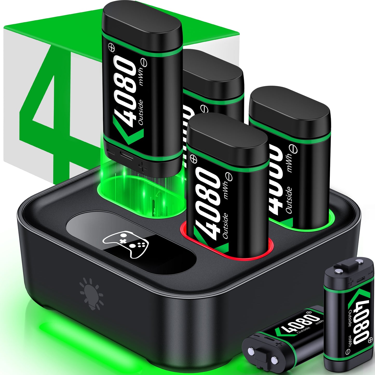 Xbox Controller Battery Pack for Xbox One/Xbox Series X|S, 6PCS 4080Mah Xbox Rechargeable Battery Packs & Xbox Charger Station for Xbox One/One S/One X/One Elite